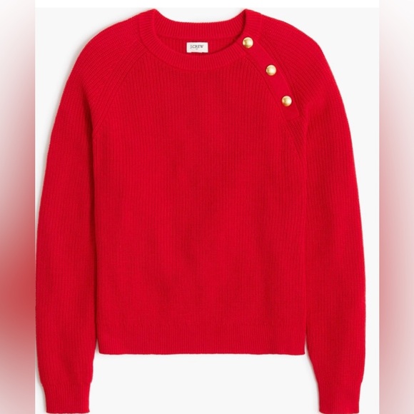 J Crew Factory Button raglan crewneck sweater size small NWT - Picture 3 of 9